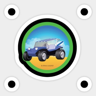 Blue Dune Buggy Side in Green Sticker